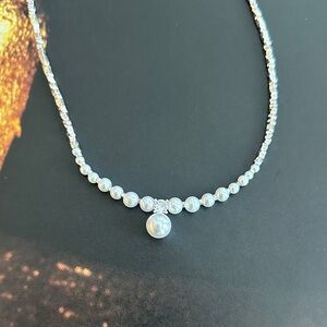 Elegant Silver Pearl Necklace